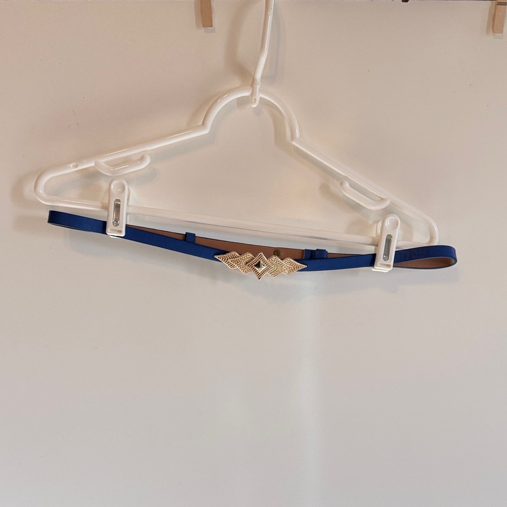 Blue Women's Belt with Gold Accent